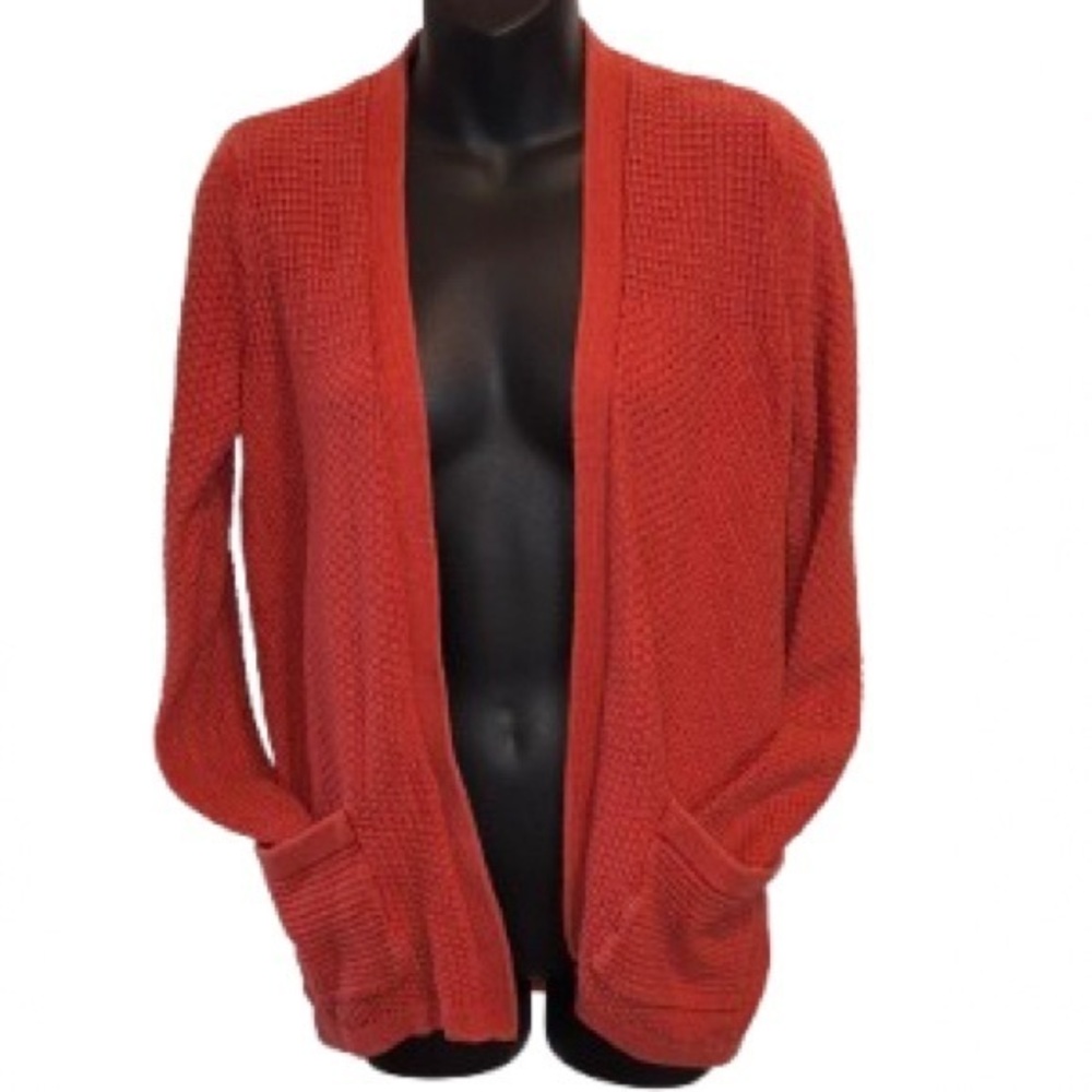 Rachel Zoe Textured orange reddish Cardigan Sweater size XS